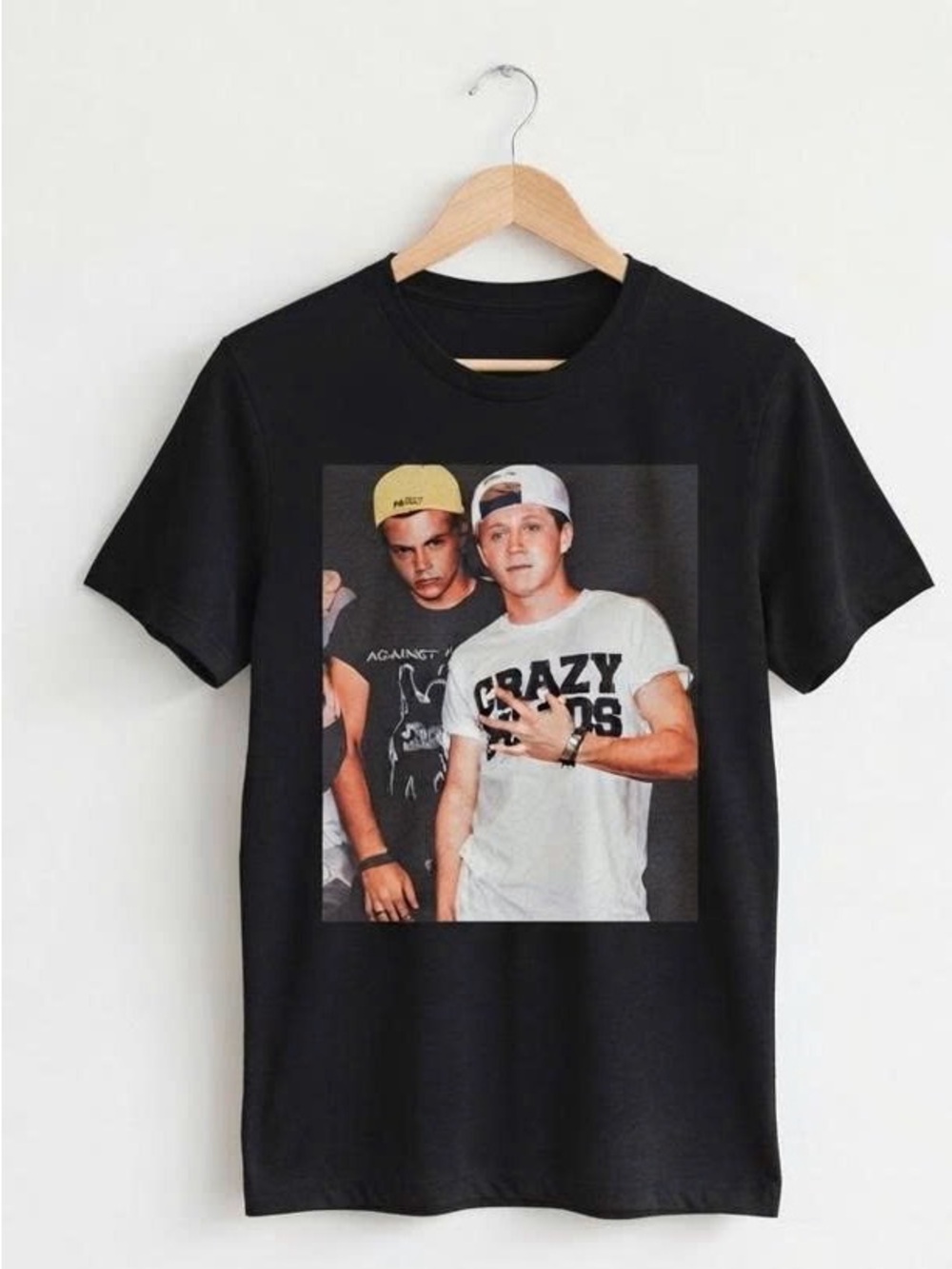 Black Graphic Men’s T-Shirt with Photo Print